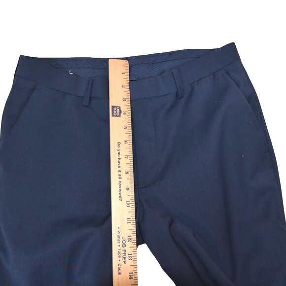 Express Navy Wool Blend Dress Pants Tagged 31x32 (Actual 31x29) Extra Slim - Picture 7 of 10